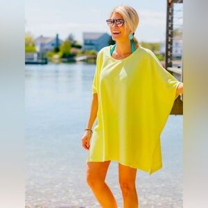 Dudley Stephens Lemon Yellow Oversized Top/swim coverup
